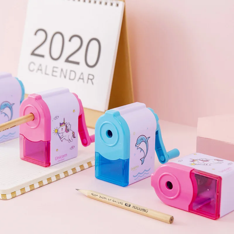 Kawai Cartoon Automatic Pen Feeding Pencil Sharpener Hand Cranked Primary School Student Junior High Prize Wholesale Supplies