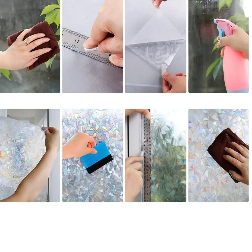 Privacy Protection Static Cling Window Film Laser Decorative Glass Tint Sun Heat Blocking Sticker For Home Decor