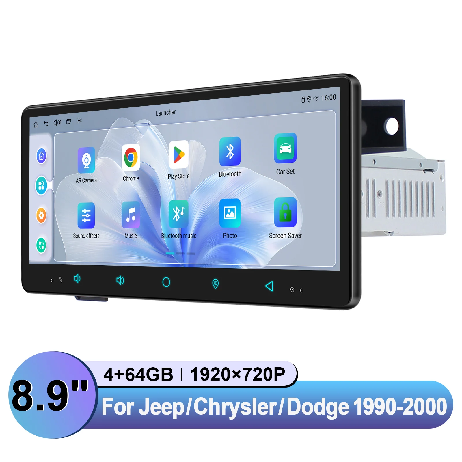 JOYING 7 "/8"/8.9 "وحدة رأس أندرويد أجهزة راديو ستيريو للسيارة لسيارة جيب/دودج/كرايسلر 1990-2000 شاشة مقسمة صورة في الصورة.