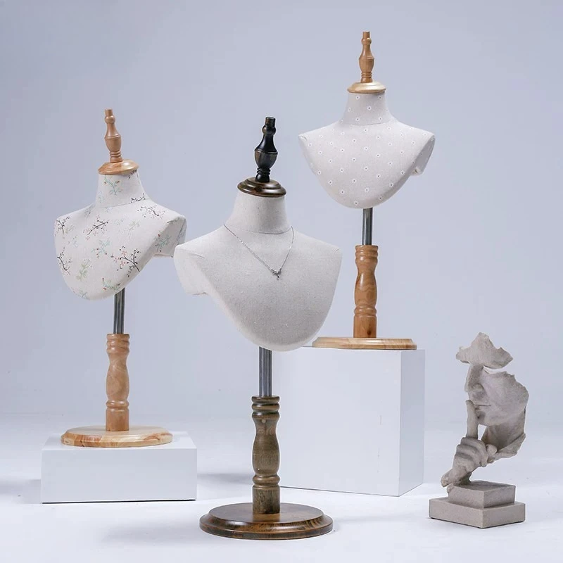 Necklace Jewelry Display Rack Bust Model Window Showcase Ornament Retail Boutique Accessory Fashion Merchandise Exhibition Shelf