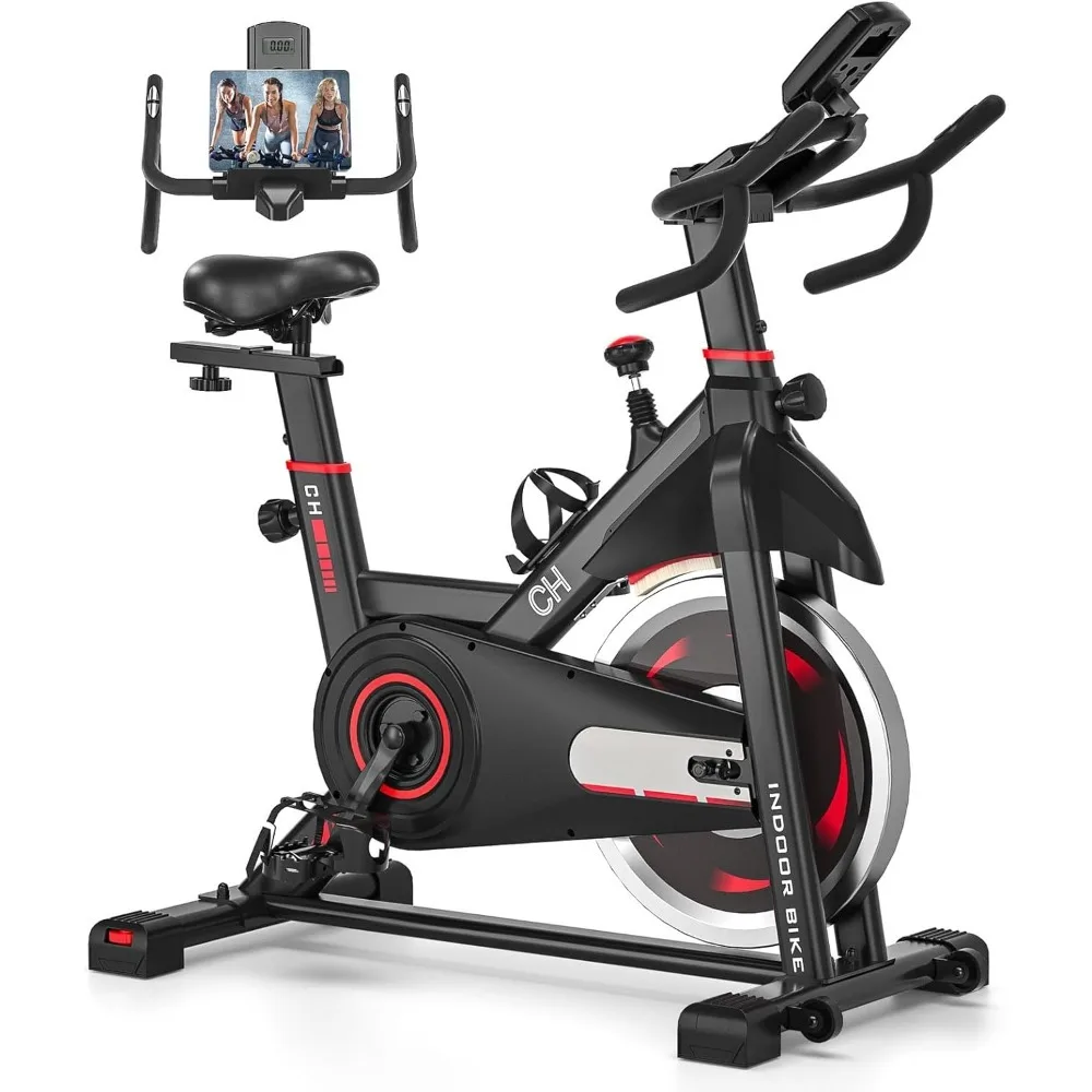 

Exercise Bike,Stationary Bikes,Indoor Cycling Bike with Comfortable Seat Cushion, Silent Belt Drive, LCD Monitor for Home Gym