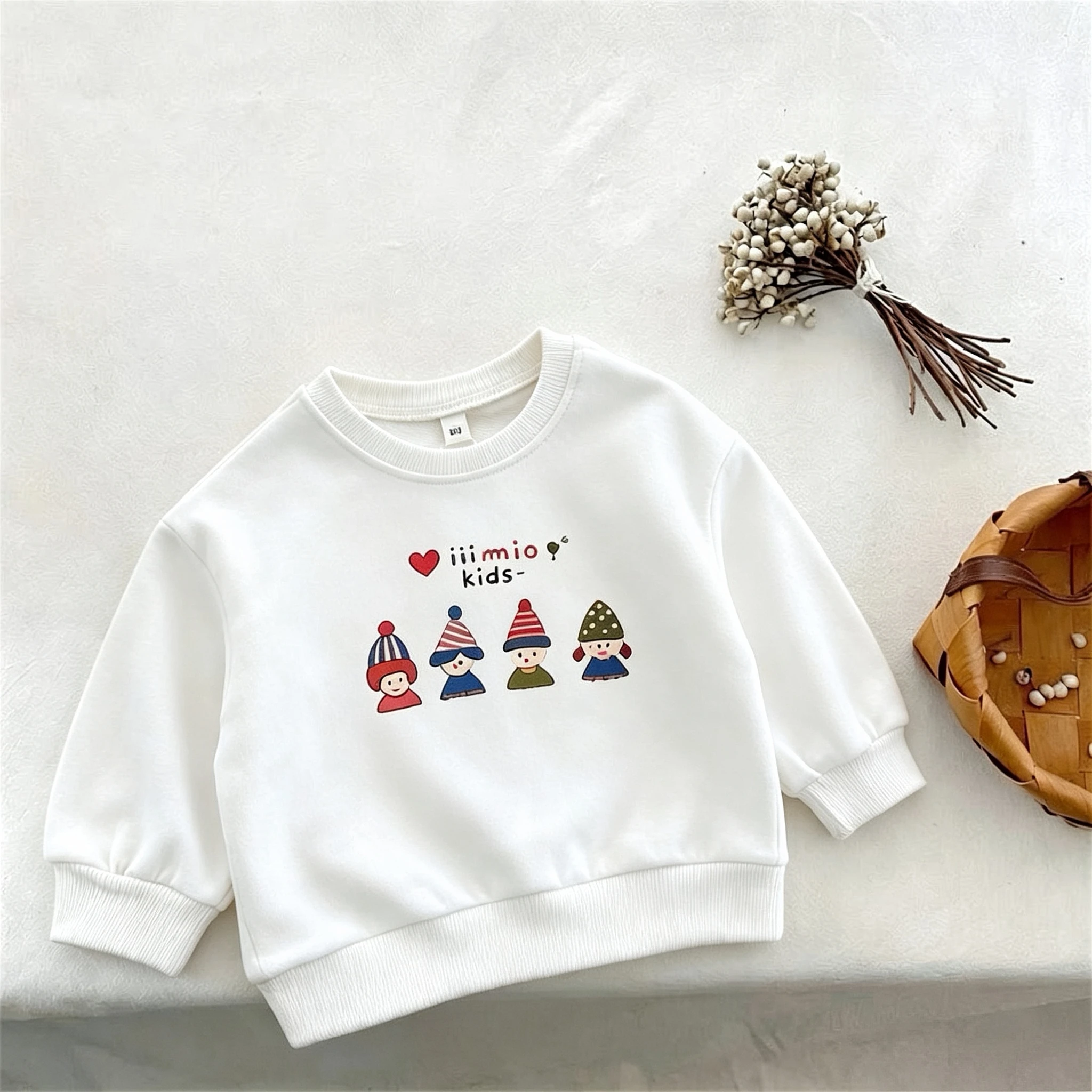 Pink Printed Girls Sweatshirts Autumn Clothing New Fashion Versatile Children Long Sleeve Crewneck Hoodies Kids Clothes 0-6 Age