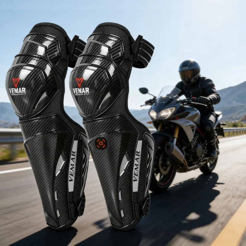 VEMAR 4-Piece Motorcycle Knee & Elbow Pads Support Breathable Lightweight Protective Gear for Motorbike Off-Road Cycling Riding