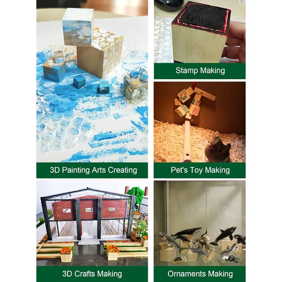 30팩 2인치 미완성 나무 큐브 나무 블록 DIY 공예 프로젝트 예술 활동 및 창의적 건축에 완벽