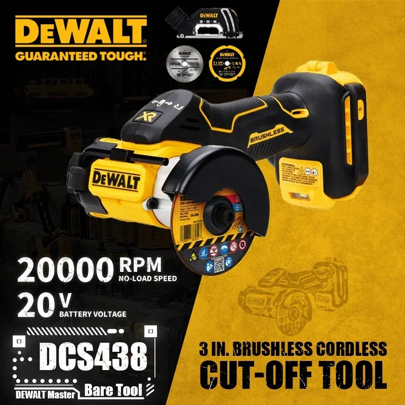 DEWALT DCS438 3in Brushless Cordless Cut-Off Tool Angle Grinder 20V Lithium Power Tools 76MM 20000RPM Bare Tool