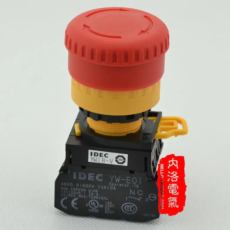 [ SA ]Japan and spring IDEC emergency stop button switch 22mm aperture YW1B-V4E01R 1 NC genuine--10PCS/LOT