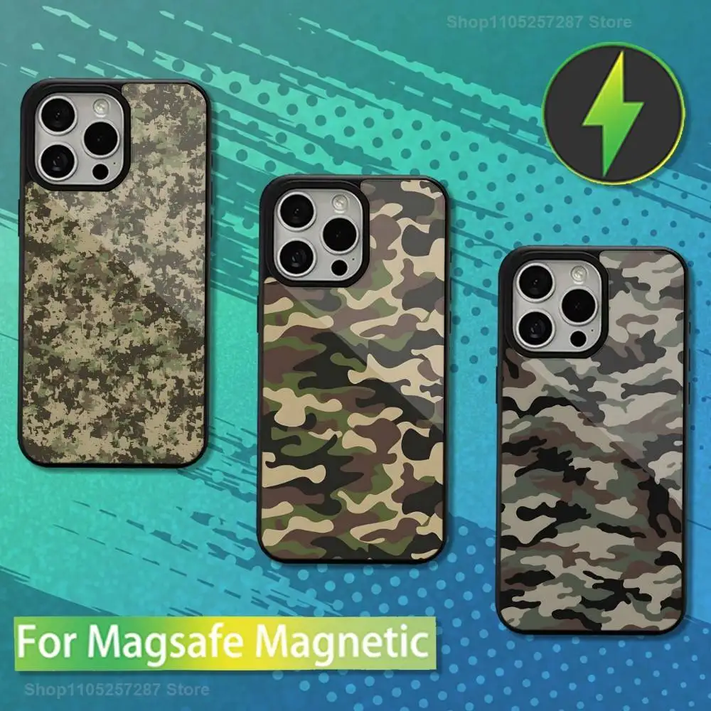 

Pattern Art Army Camouflage For iPhone 15,16,17,14,Plus,12,Pro,Mini,13,Max,11,For Magsafe,Magnetic Wireless Charging Case