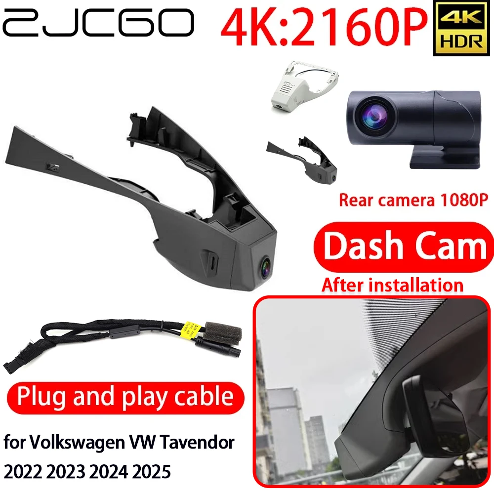 ZJCGO 4K DVR Dash Cam Wifi Lens 2160P Car Camera 24h Monitor for Volkswagen VW Tavendor 2022 2023 2024 2025 Video Recorder