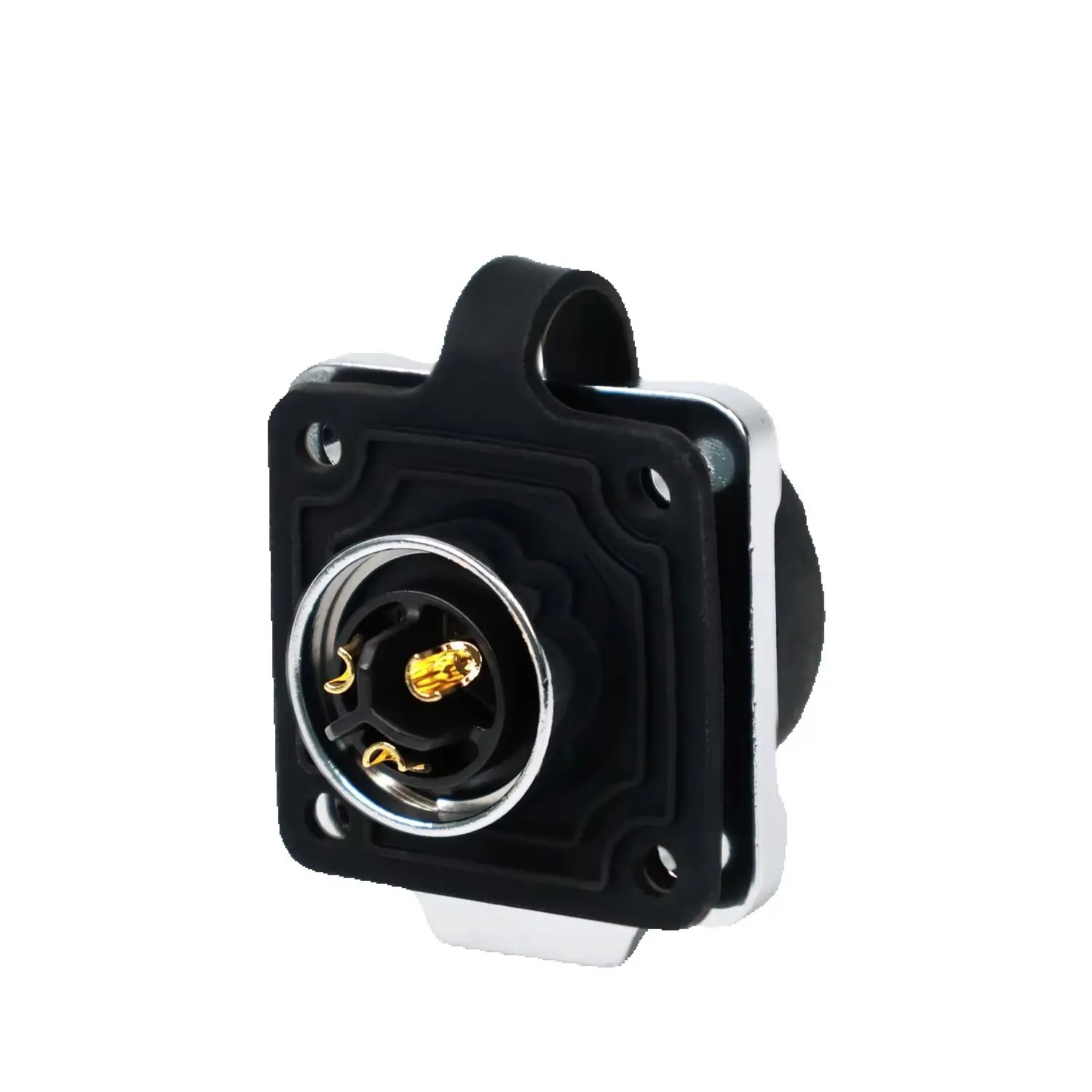 CNLINKO LP16 IP68 Waterproof 90° Right Angle Connector 3 Pin 10A 400V Solder Type Semi-Metal Circular Plug+Flange Mount Socket
