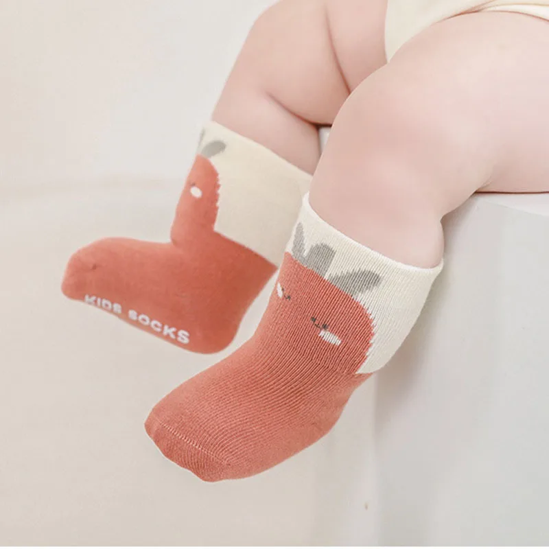 3 Pairs/Lot Cartoon Baby Socks Wide Ribbed Warm Baby Short Tube Socks Cute Cartoon Mid-Tube Toddler Socks Baby Floor Socks