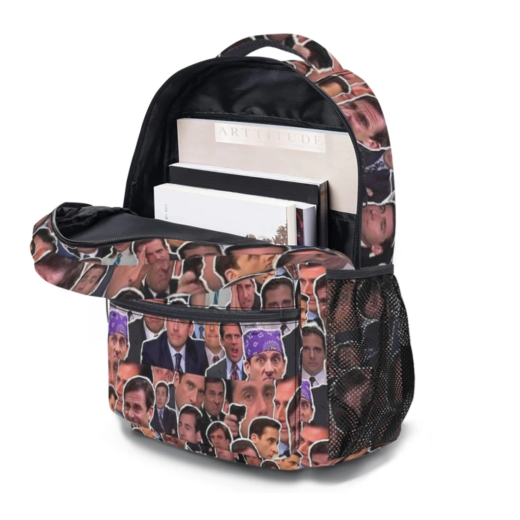 Michael scotthe-mochila escolar de Collage de oficina para niños, mochila de estudiante de gran capacidad, mochila de estudiante de secundaria de dibujos animados, 17 pulgadas