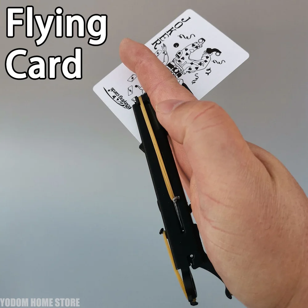 Hidden Playing Card Launcher Flying Magic Card Stunt Prop with Rubber Bands Funny Party Gift for Kids Adults