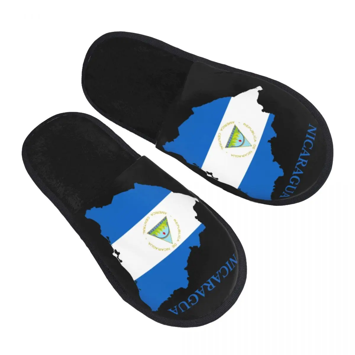 Custom Nicaragua Map Flag Cozy Scuff With Memory Foam Slippers Women Proud Patriotic Hotel House Shoes