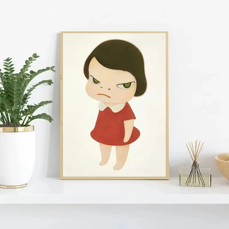 Yoshitomo Nara Guitar Girl Cartoon Posters and Prints Canvas Painting Wall Art Picture for Living Room Home Decor view 3