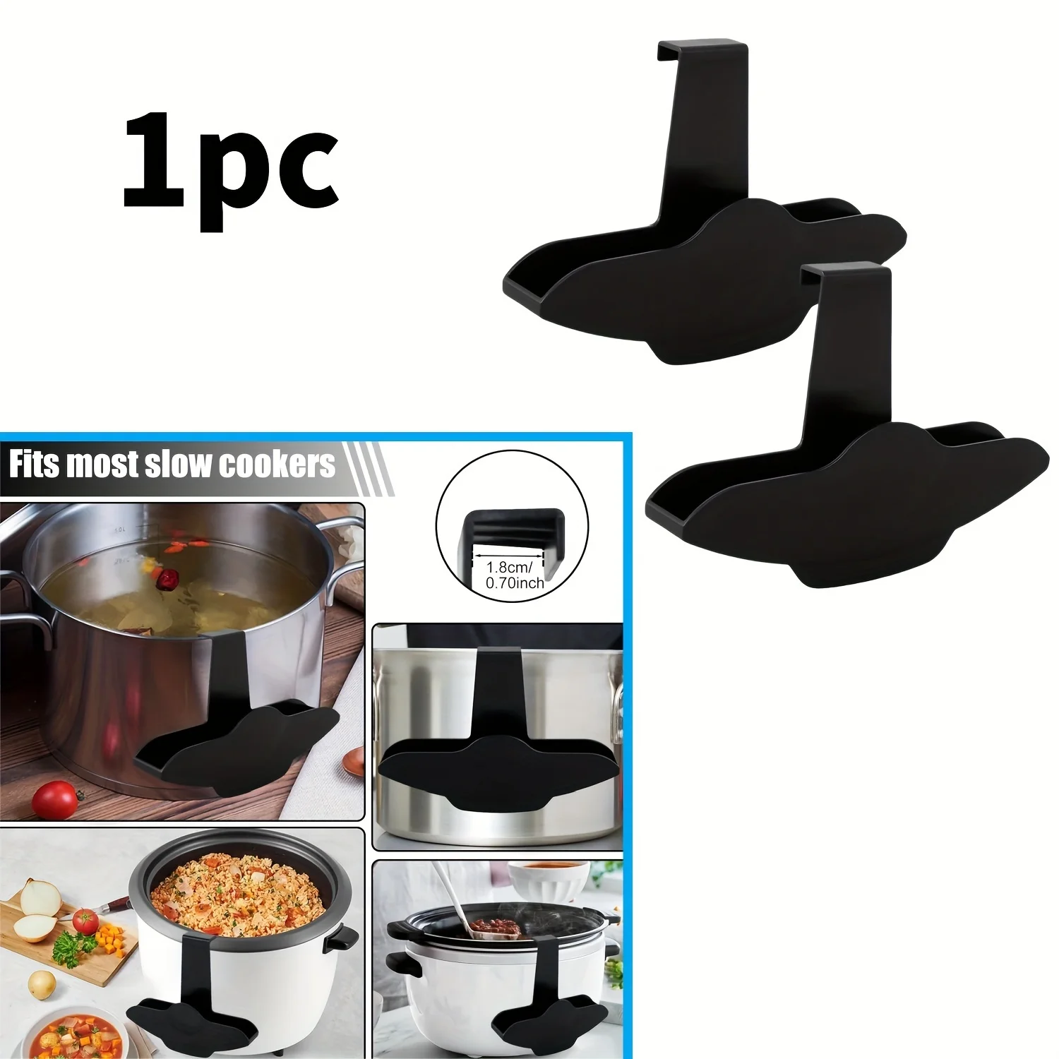 1 Stück freihändiger Slow Cooker-Deckelhalter und Topfregal – verstellbarer Küchen-Organizer aus Kunststoff mit stabilem Deckel-Aufbewahrungsregal