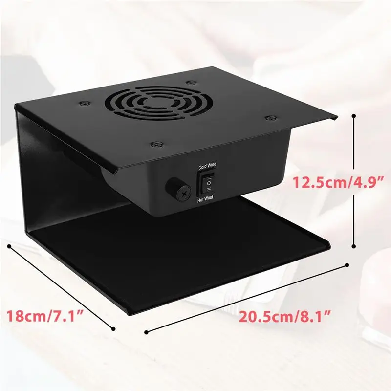 مجفف أظافر للتلميع العادي، مروحة تجفيف الأظافر بقدرة 300 وات مع هواء ساخن وبارد، مجفف أظافر هوائي احترافي لصالونات الأظافر