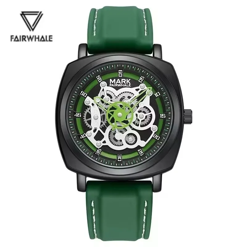 

Mark Fairwhale 5220, мужские модные кварцевые наручные часы, креативный водонепроницаемый резиновый ремешок, спортивные повседневные часы для мужчин, reloj hombre