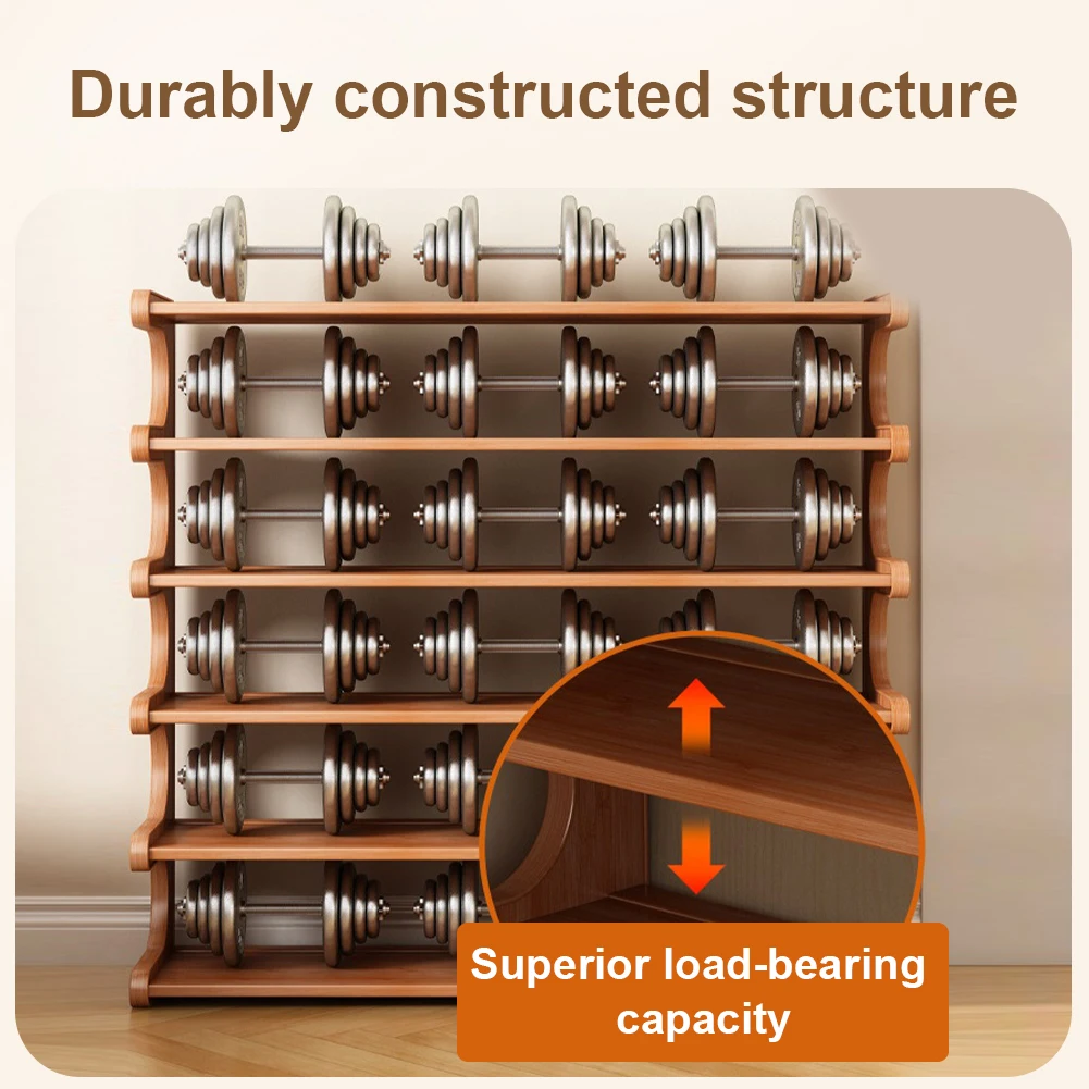 

Wooden Shoe Rack Shoes Storage Organizer 6 Layer Shoes Display Shelf Multi-Function Shoes Holder Rack for Entryway