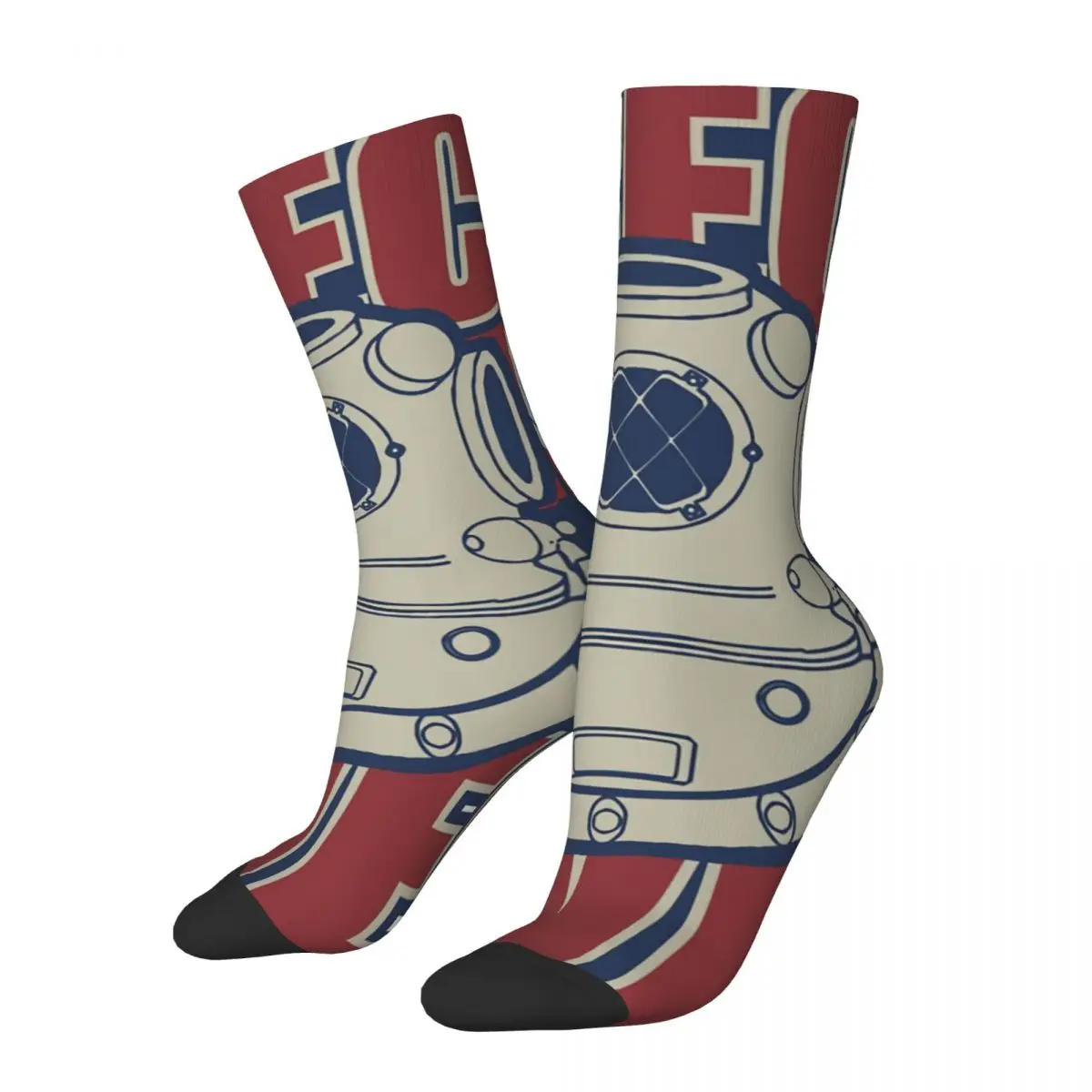 Vintage Wrack Taucher Herren Socken Tauchen Tauchen Unisex Hip Hop nahtlos gedruckt Happy Crew Socken Geschenk