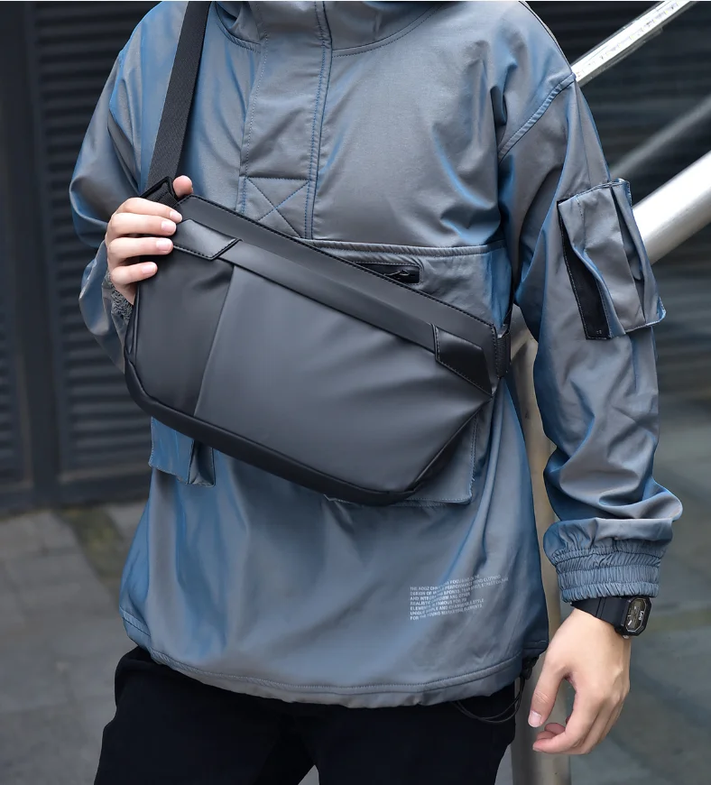 

Men's Crossbody bags Waterproof Business Commute Shoulder Pack Lightweight Chest Bags for Travel Male Multifunctional Waist Pack