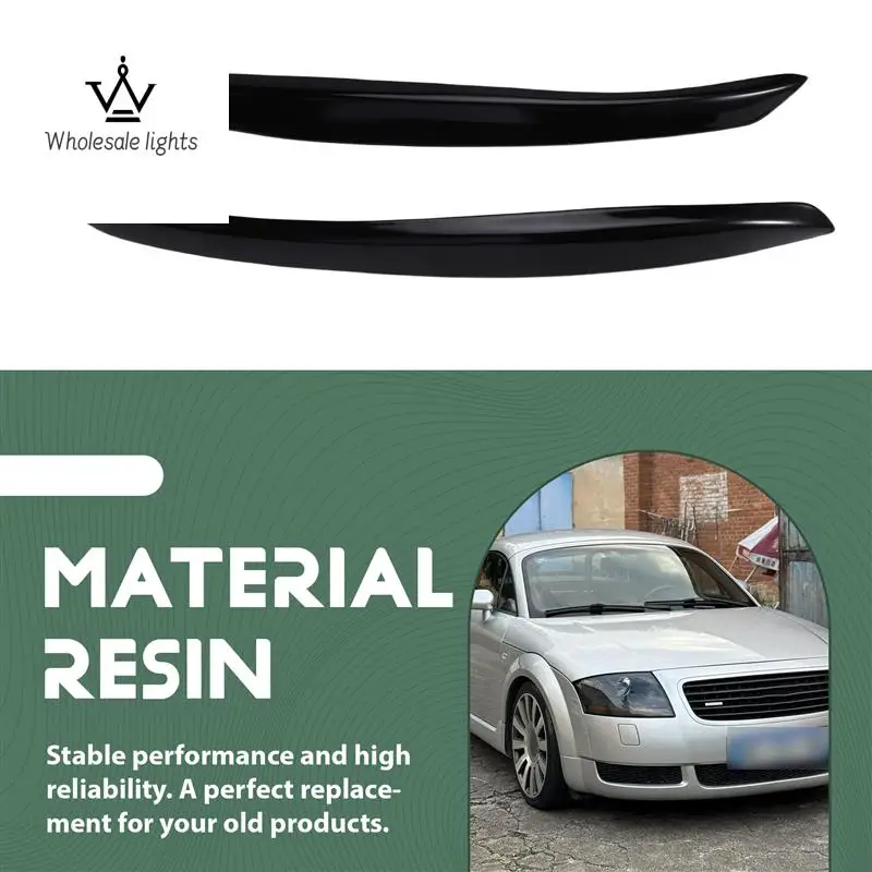 

Car Light Decorative Cover Accessories Gloss Black For TT 8J 2006-2014 Headlight Eyelid