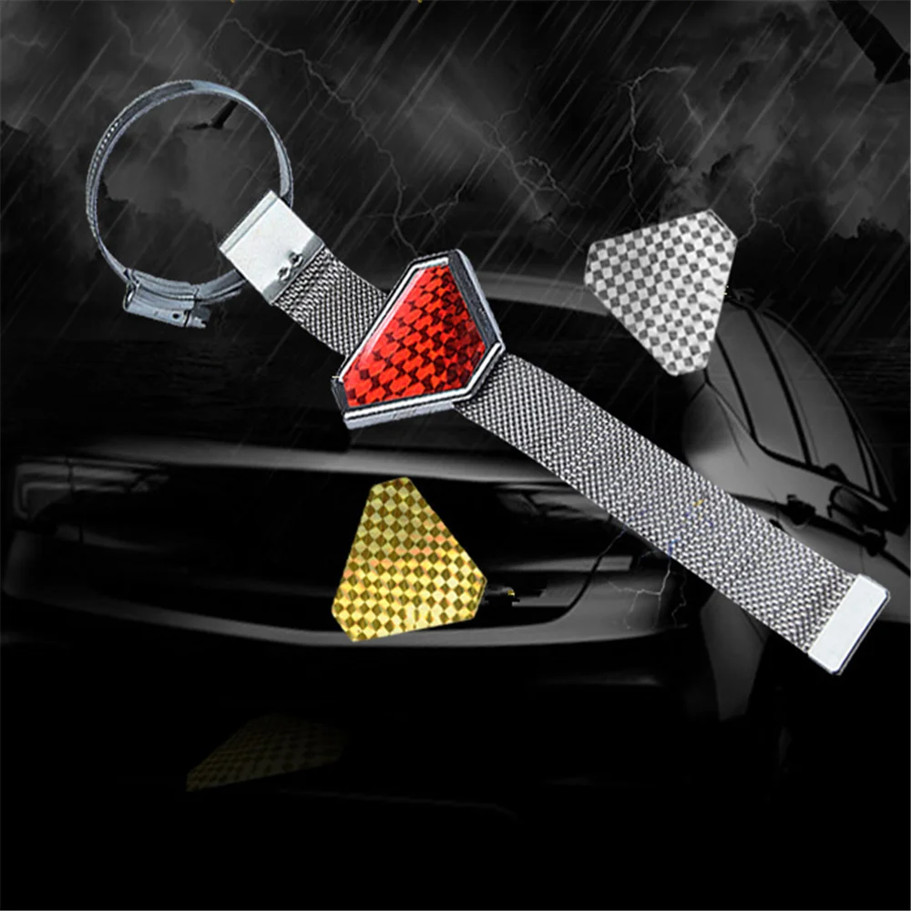 1pcs Auto Accessories Adjustable 30cm Triangle Anti Static Belt With Reflective Strips Electrostatic Universal Eye-Catching Car