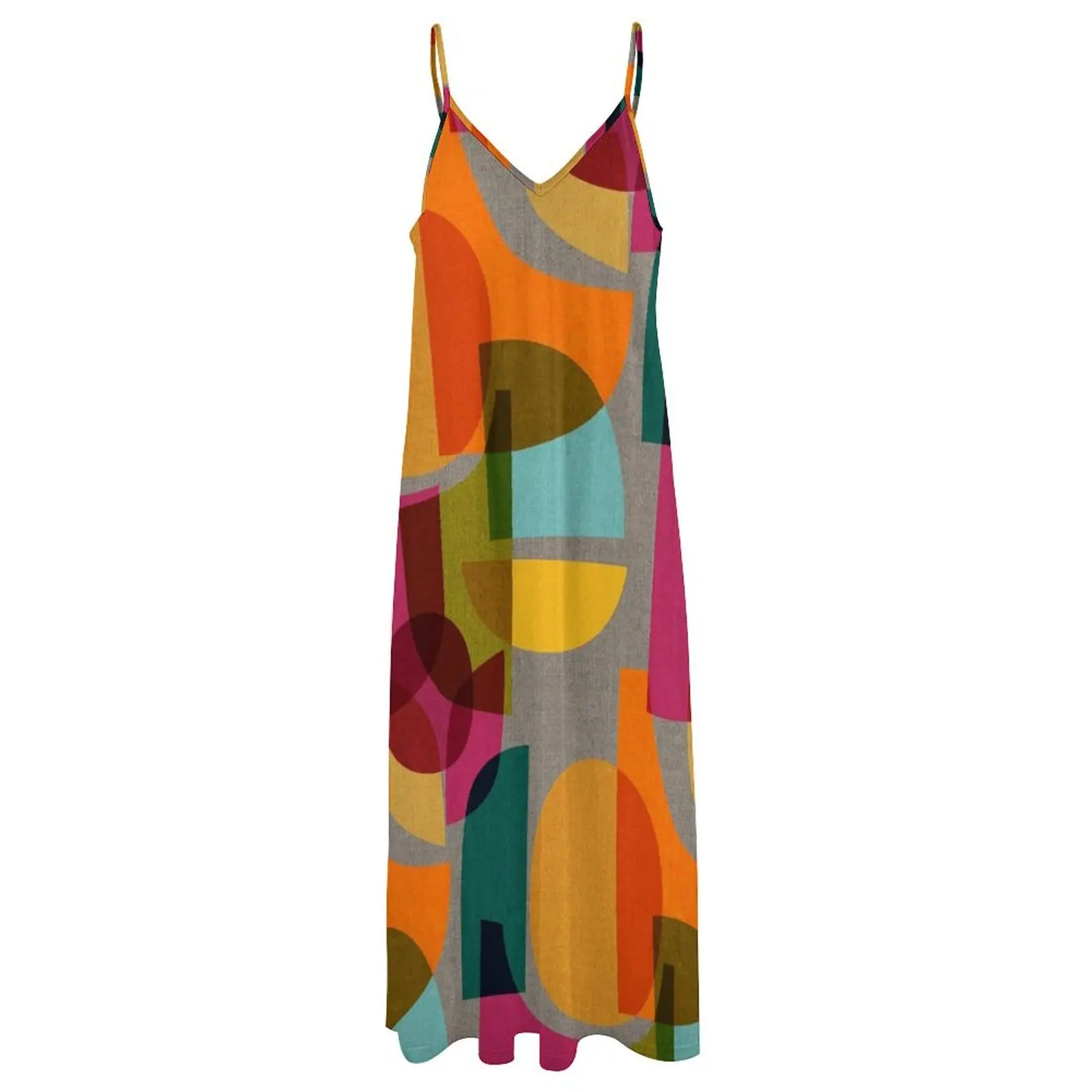 Mid Century Kaleidoscope Sleeveless Long Dress evening dress women Woman's evening dress