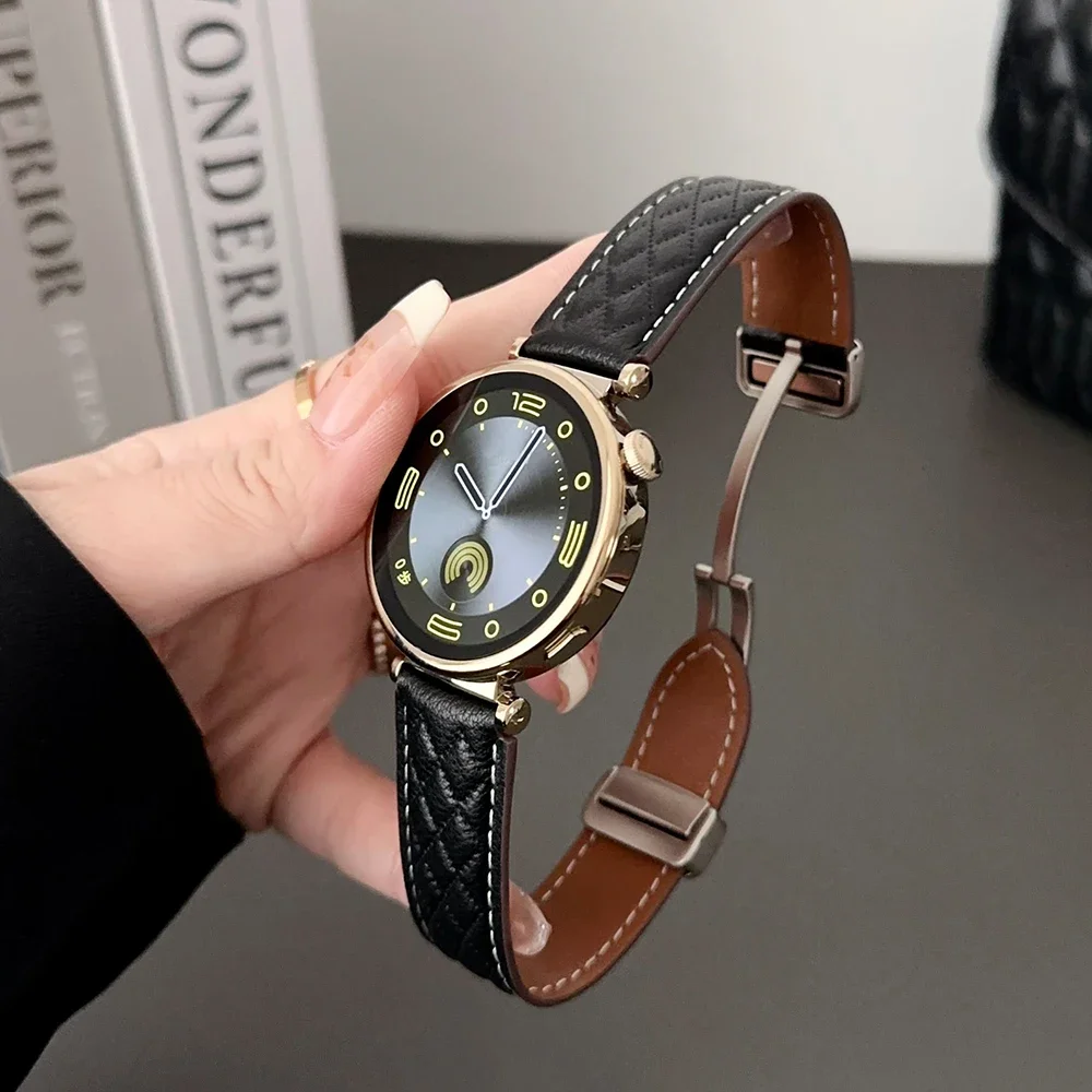 Magnetic Leather Strap 18MM For Huawei Watch GT4 41MM Bracelet 20MM For Samsung Galaxy Watch 5 6 44MM 22MM For Huawei 3 pro Band