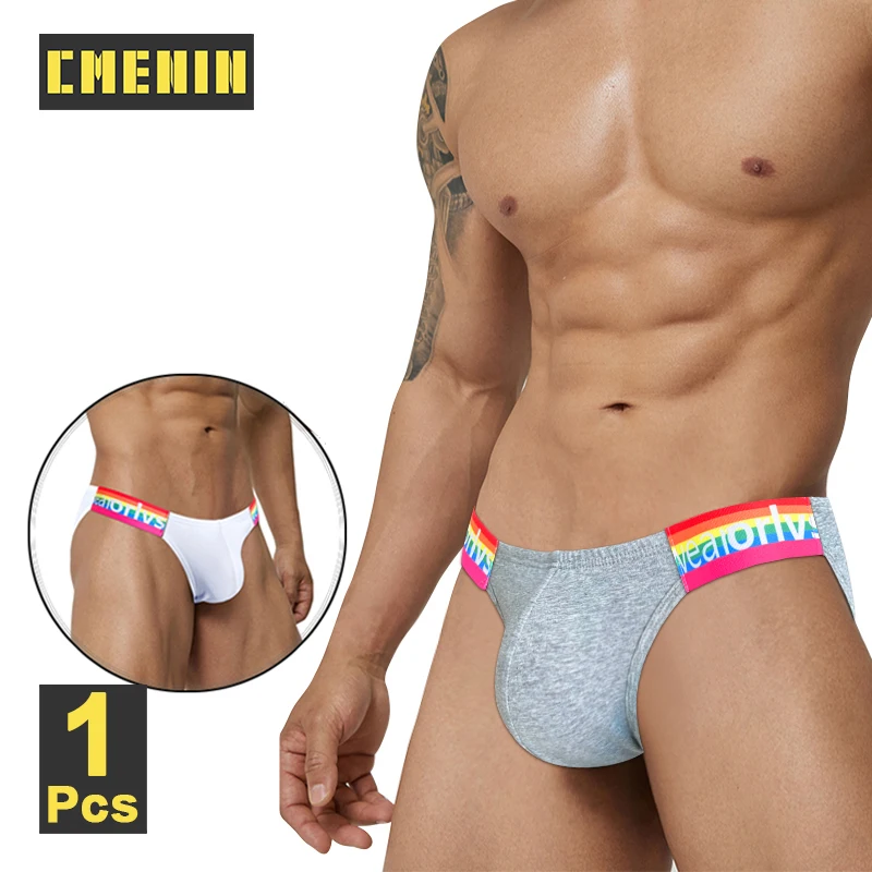 CMENIN Sexy Mens Lingerie Underwear Cotton Men\'s Panties Colorful Striped Man Bikini Jockstrap Briefs Gays Underpants Men Briefs