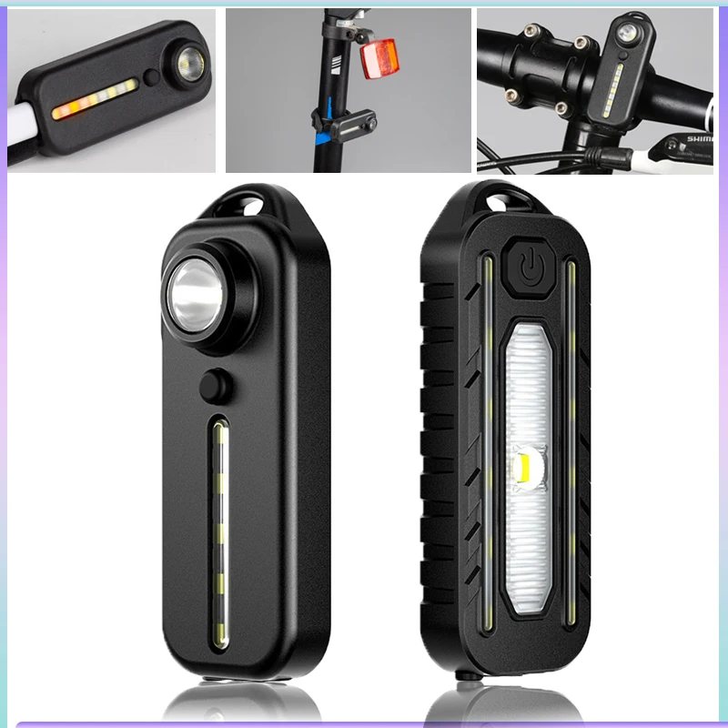 Led Rood Blauw Schouder Politie Licht Met Clip Usb Type-C Oplaadbare Fiets Achterlicht Helm Lamp Zaklamp Sleutelhanger Licht