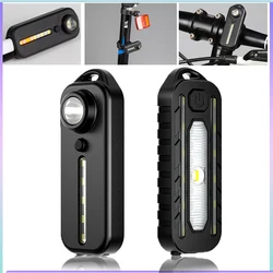 Luz LED roja y azul para hombro, linterna de policía con Clip, recargable por USB tipo C, luz trasera para bicicleta, lámpara para casco, llavero