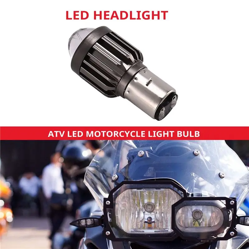 BA20D Motorcycle Mini LED Projector Bulbs Dual Colors Scooter E-Bikes-T48C