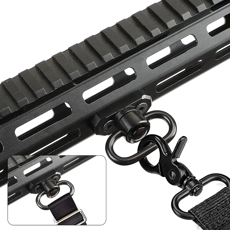 Mlok QD Sling Swivel Mount with 1.25 Inch Quick Detach Buckle Push Button Attachment Points Outdoor Hunting Accessories