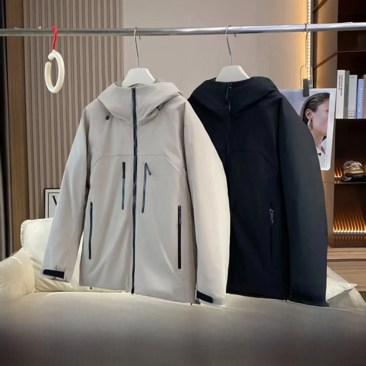 

Outdoor SV Series Thiened Waterproof Cotton Jaet Youth Stand Fit Long Sve Hooded Coat for Men And Women