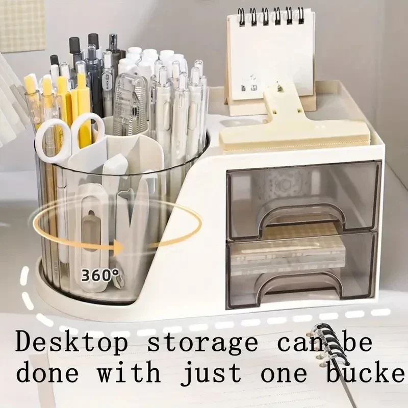 360 Degree Rotating Organizers Multi Function Pen Holder Desk Organizer Storage Box Stationery Office Accessories School