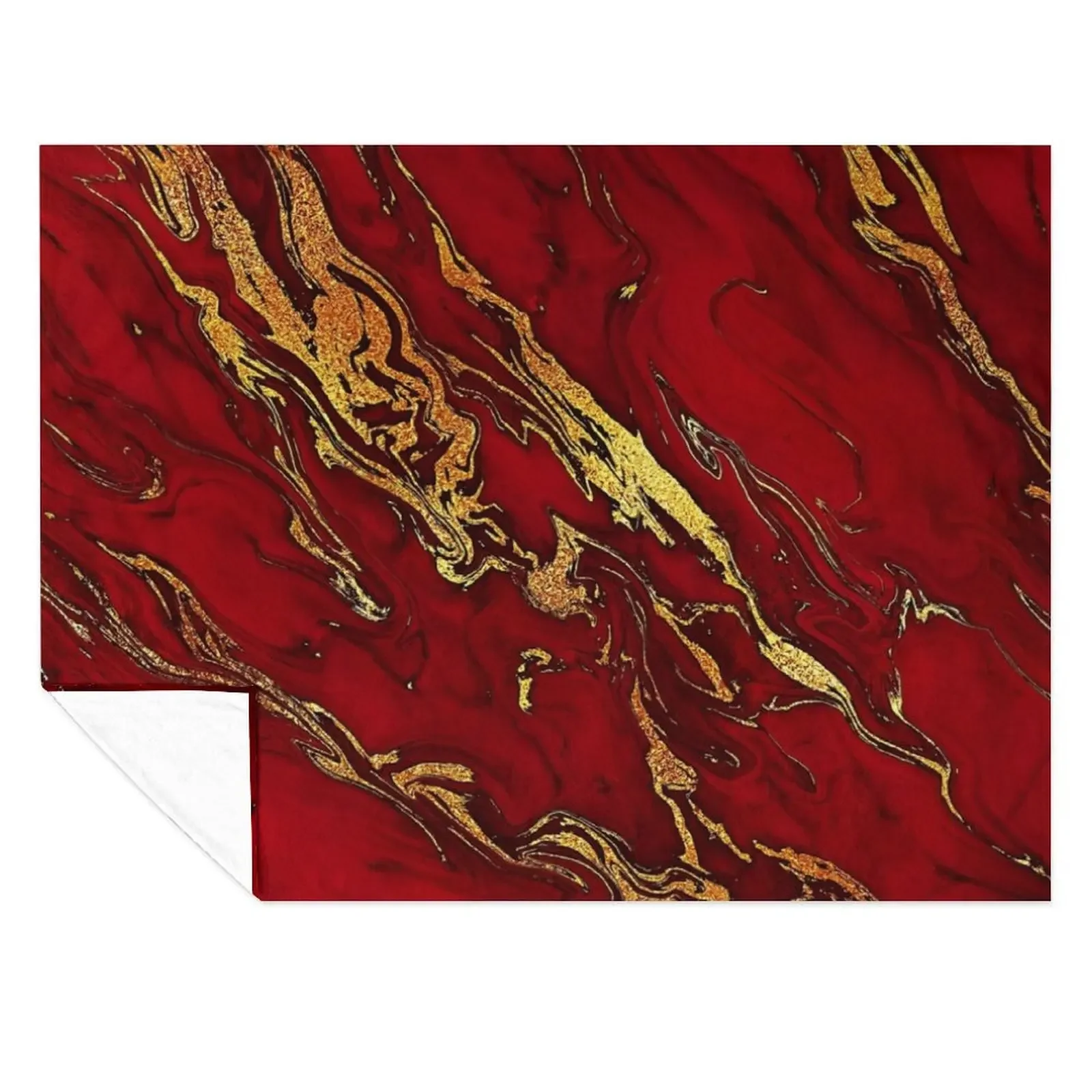 

Faux Fire Red And Gold Marble Throw Blanket Stuffeds anime Nap For Sofa Thin Blankets