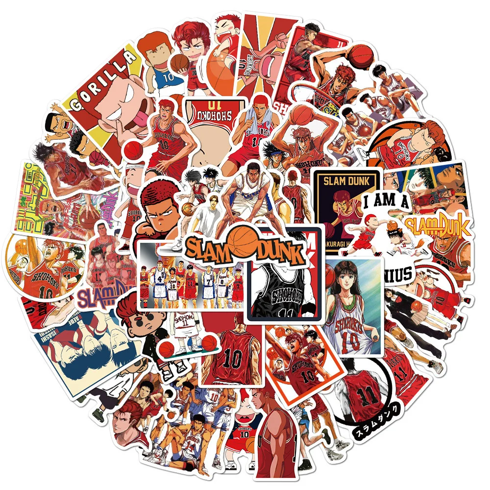 50 SZTUK Anime Slam Dunk Graffiti Wodoodporna Naklejka Kreatywna Dekoracyjna Naklejka Lodówka Deskorolka Kask Gitara