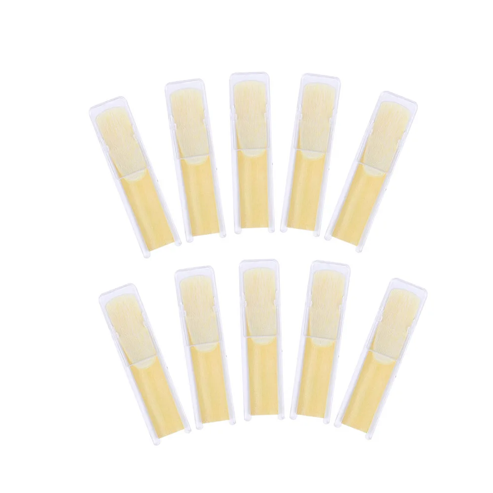 10 Pcs/Set Tenor Saxophone Reeds Strength 2.5 3.0 Natural Solid Wood Reeds Woodwind Instrument Replacement Parts Accessories