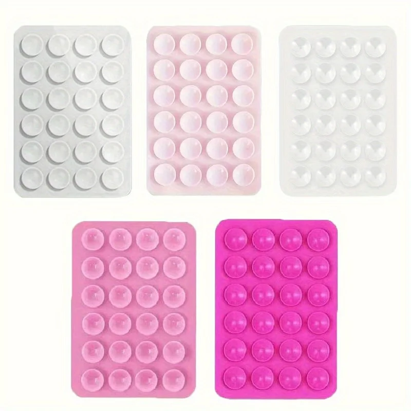 

5-set silicone non slip mobile phone bracket set, with 24 small suction cup mounts