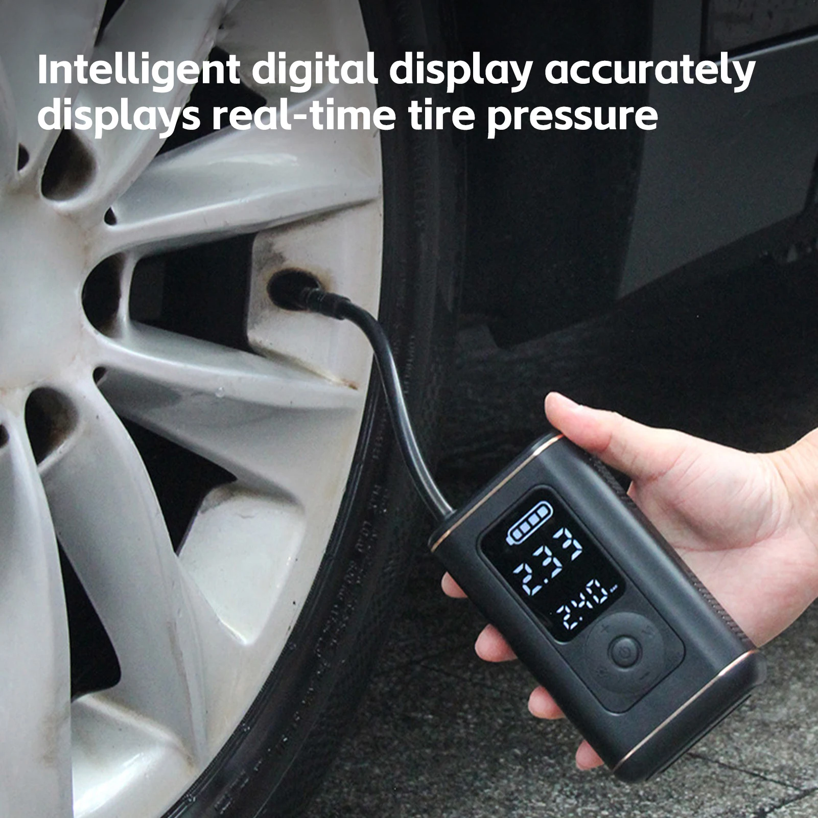

Cordless Car Tire Air Pump Portable Tire Inflator with Digital Pressure Gauge for Bike Car Motorcycle