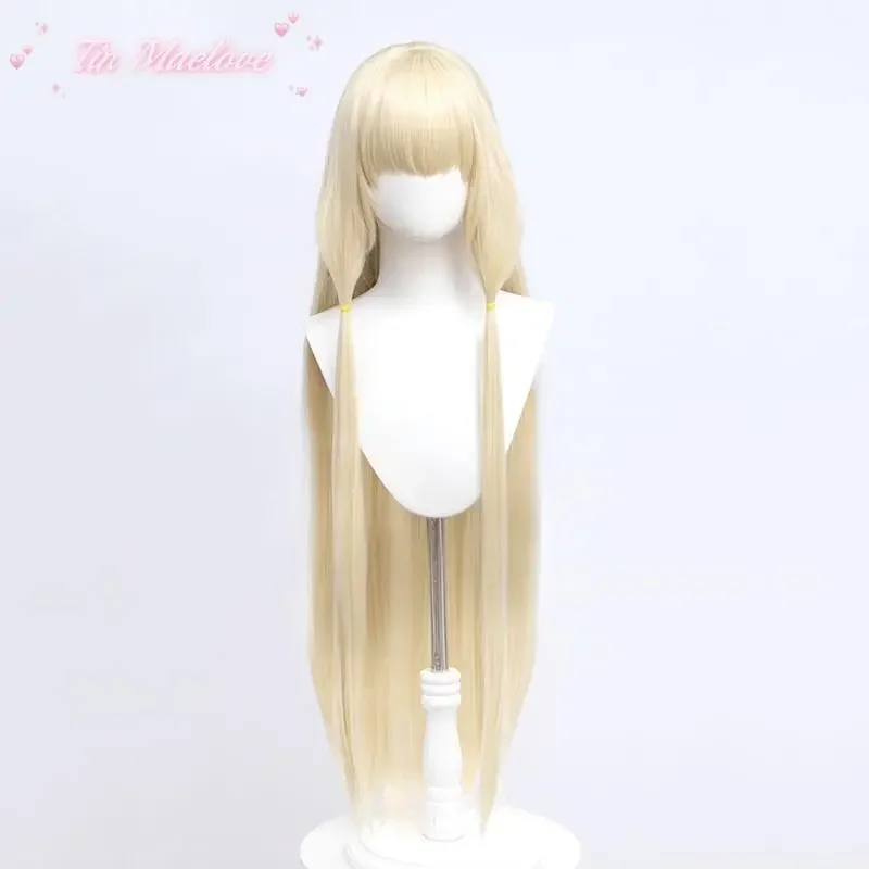 مخزون جديد في المخزون! أنيمي تشوبيتس تشي شعر مستعار تأثيري 125 سنتيمتر طويل مستقيم ضوء شعر مستعار الذهبي تشوبيتس تشي مقاومة للحرارة الألياف الباروكات قبعة