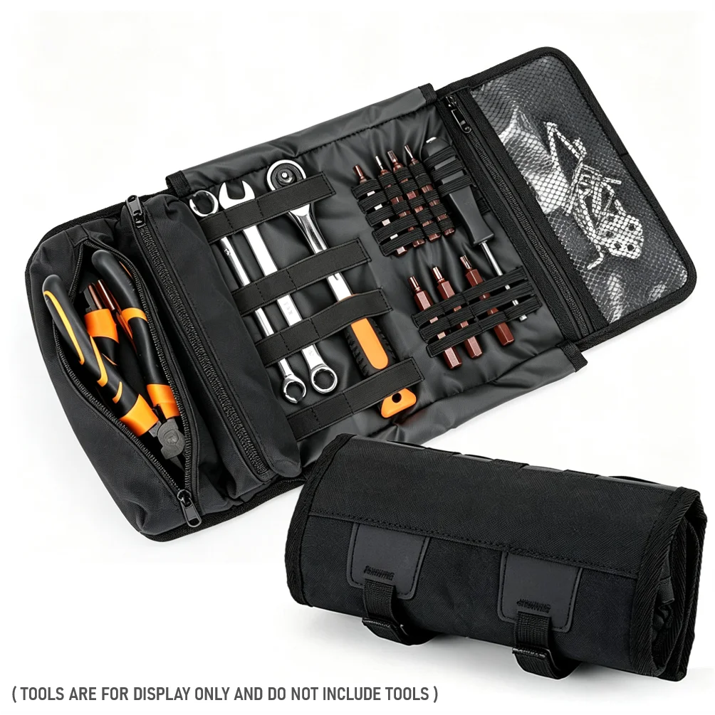 Motorcycle Tool Bag Roll Toolkit Saddle Bag Portable Repair Kit Storage Pouch Universal Large Capacity Side Tool Bag