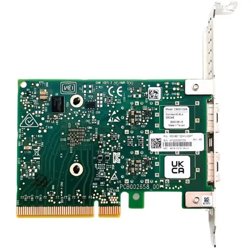 Network Card PCIe 4.0 x8 2-port 25G SFP28 Ethernet MCX631102AN-ADAT