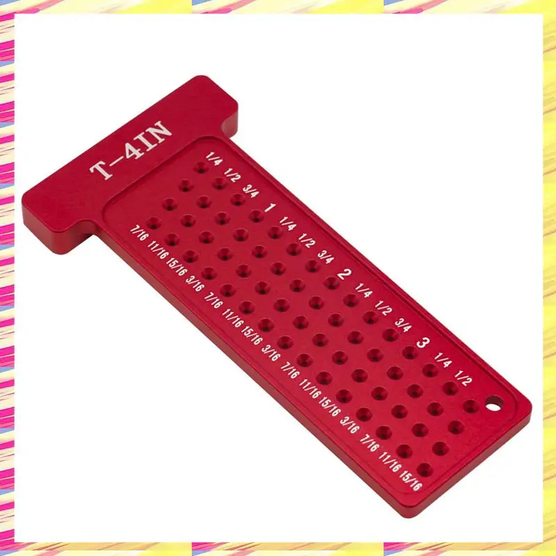 

1 PCS Aluminum Alloy Hole Positioning Scribing Gauge Woodworking Ruler Marking Gauge Measuring Tool Imperial Marking T-Rule