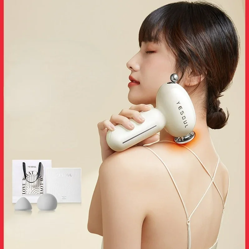 Retro Design Jade Porcelain Fascia Gun, Portable Hot Compress Massager, Perfect Gift for Muscle Relaxation, Jade Therapy Tool