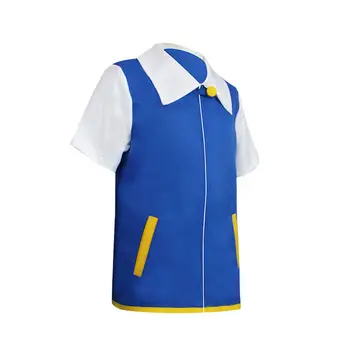 Anime Trainer Kostym Ash Ketchum Hoodie Cosplay Jacka Handskar Hatt Hela Set Halloween Outfit 10 best sales Ash costume - №3
