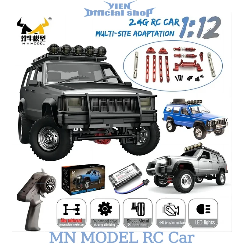 MN78 1:12 pełnowymiarowy MN Model RTR wersja RC samochód 2.4G 4WD 280 silnik proporcjonalny terenowy RC zdalnie sterowanym samochodowym dla chłopców