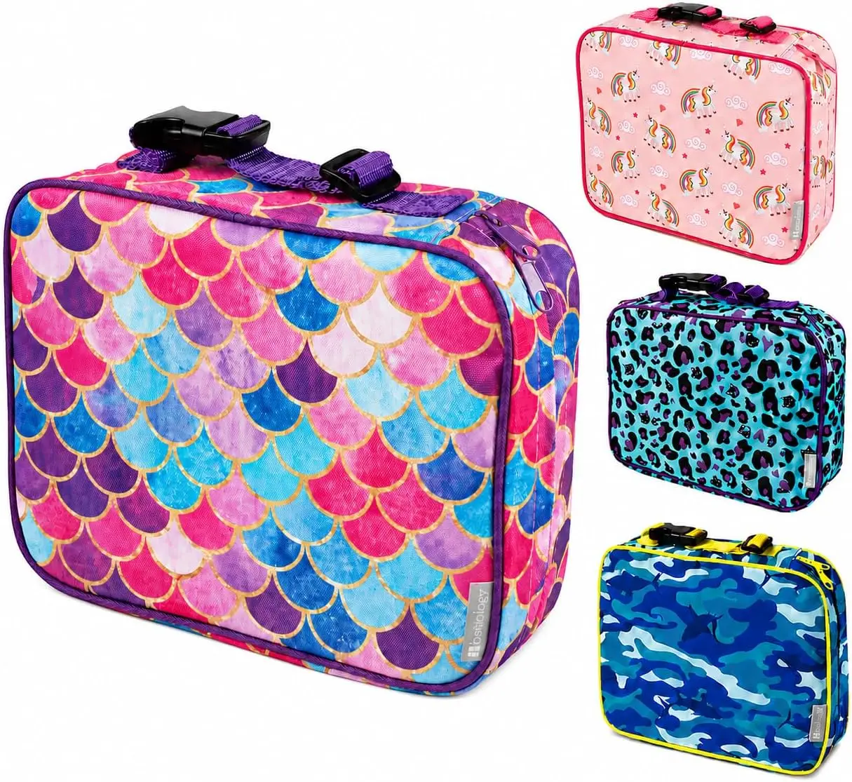 Insulated Lunch Box for Girls - Metal Frame, Heavy-Duty Zippers, Waterproof Fabric, Clip-On Handle, Fits Bento Box