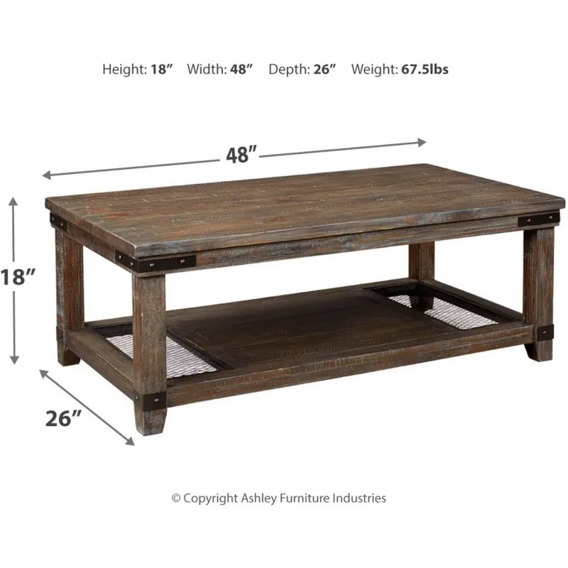 Дизайн подписи от Ashley Danell Ridge деревенский прямоугольный журнальный столик с железными акцентами