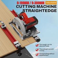 0-300mm Adjustable Cutting Machine Base Guide Rail 2-Way Reverse Buckle Woodworking ABS Circular Saw Guide Positioning Clamp